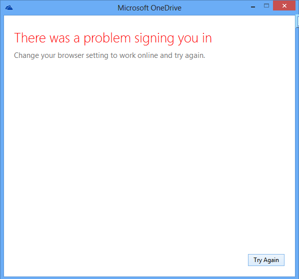 cannot sign into onedrive