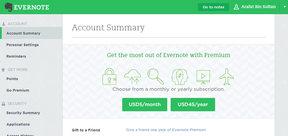 evernote free vs evernote premium