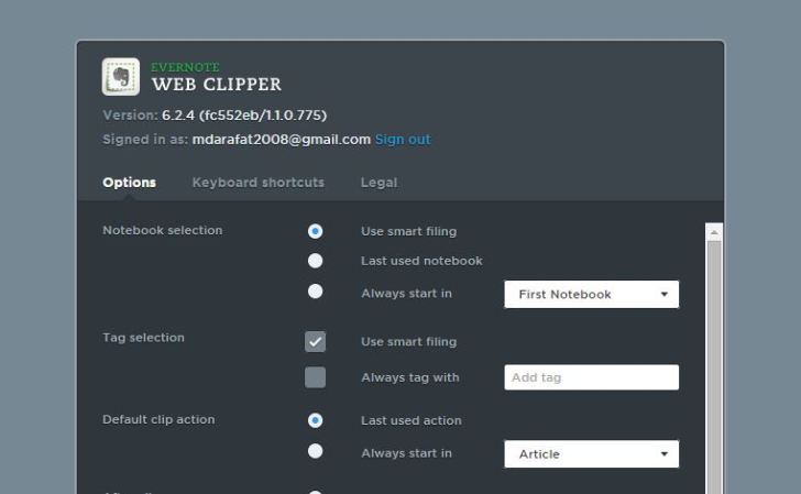 problems with evernote web clipper chrome