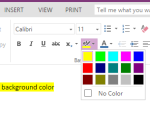 OneNote text background color