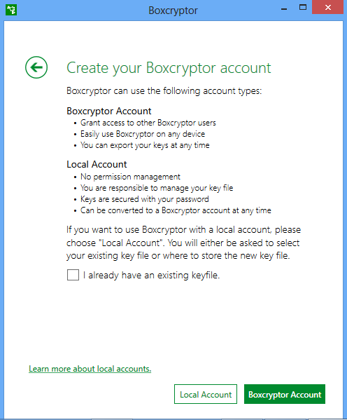 use boxcryptor without an account there