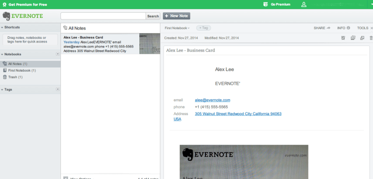 Evernote Web