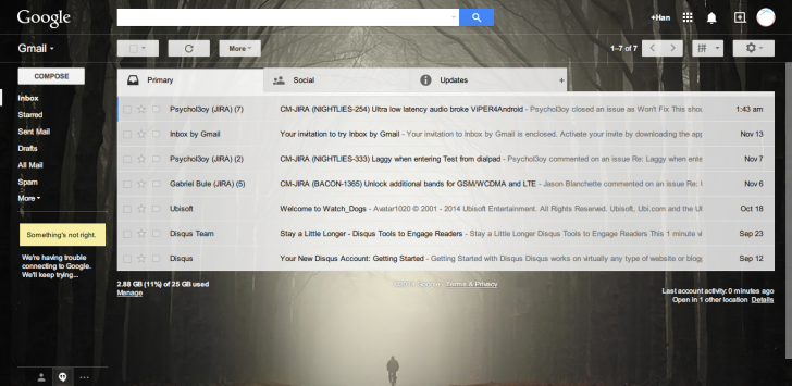 Gmail main page