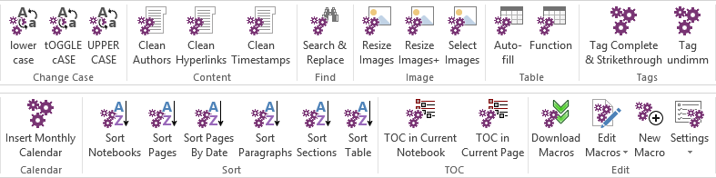 onenote macros for mac