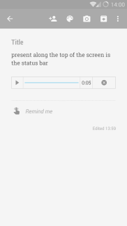 Google Keep audio note