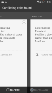 Google keep conflict resolution