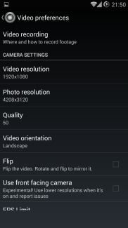 Video preferences