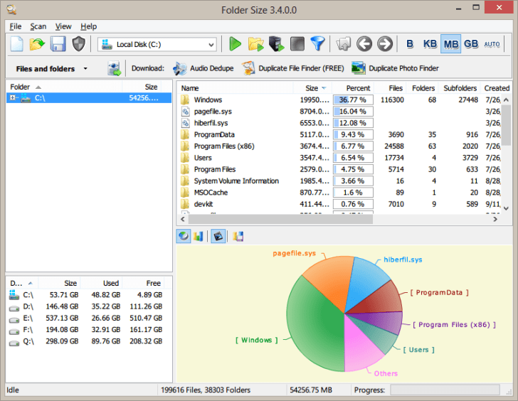 Disk Analyzer Comparison Treesize vs Foldersize