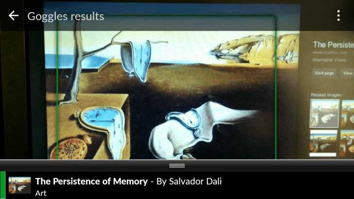 Google Goggles artwork scanning