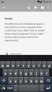 Swype paragraph test