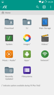 FX file explorer main page