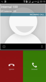 Incoming call CSIP Simple