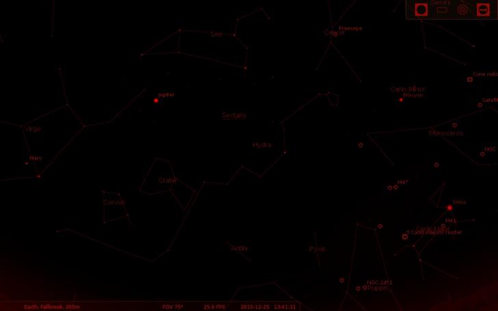 Stellarium night mode