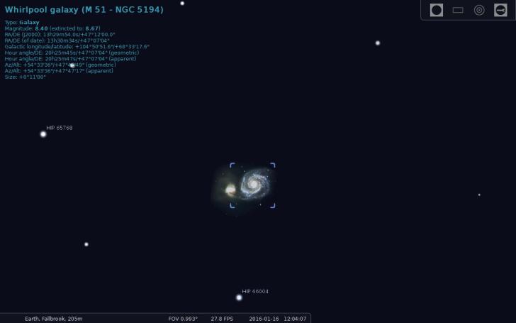 Stellarium photo of whirlpool galaxy