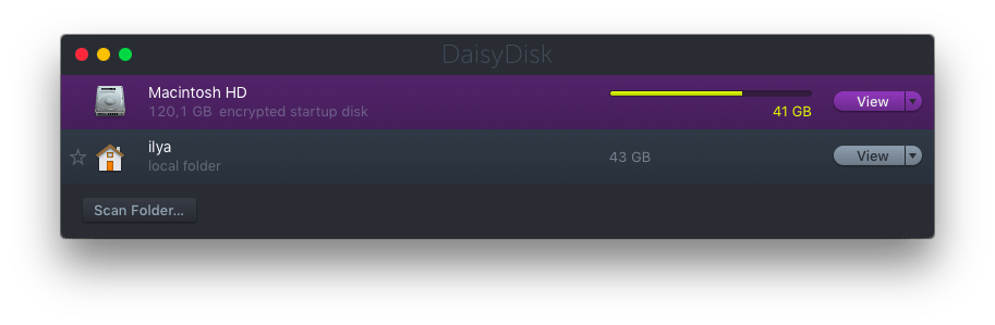 DaisyDisk main window with folder