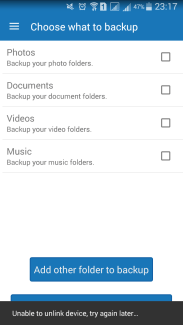 Degoo android app folders