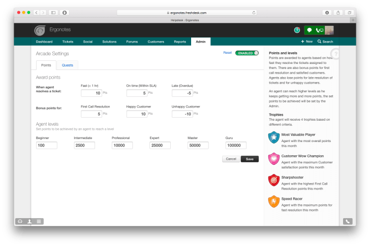 Freshdesk arcade