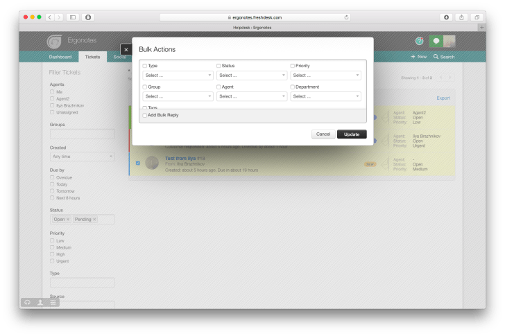 Freshdesk bulk edit