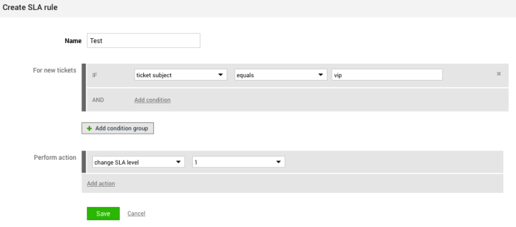 ladesk create SLA rule