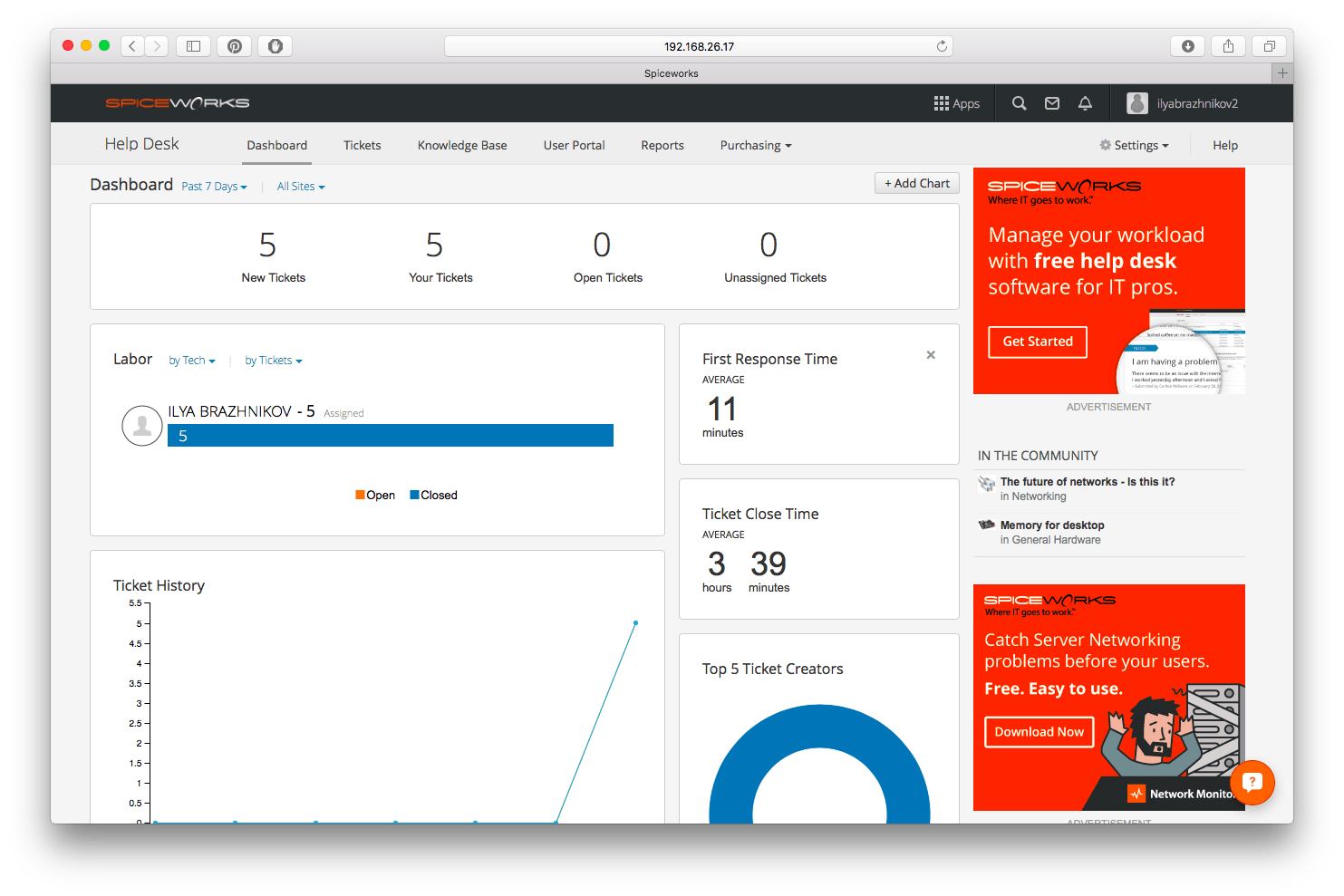 install spiceworks sql server