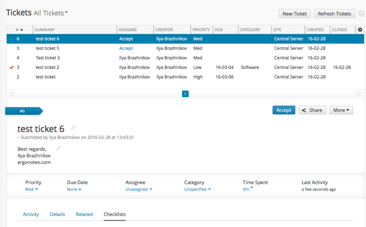 spiceworks ticket list