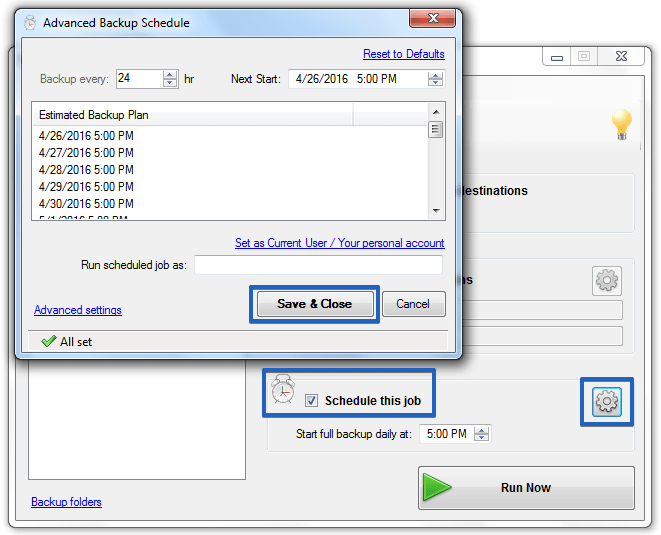 PostgreSQL Advanced Backup Schedule