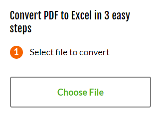 PDF to Excel - Start