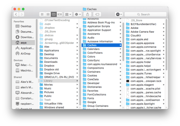 Mac Cleanup - caches