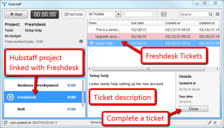 Hubstaff for Time Tracking in Freshdesk