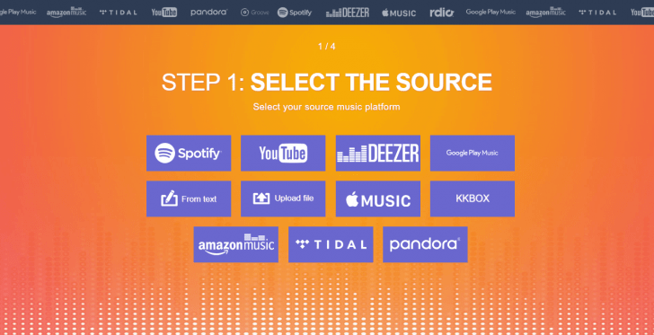 Select Source in TuneMyMusic