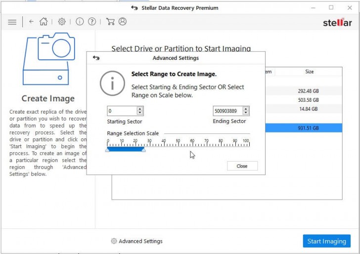 Create Disk Image to keep the drive safe and protect from failure during scan and recovery