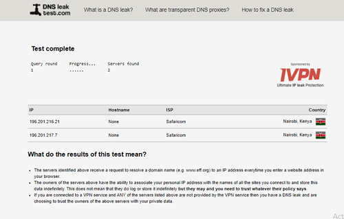 dns leak feedback